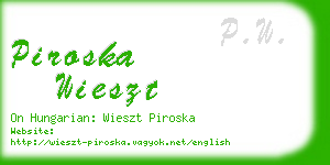 piroska wieszt business card